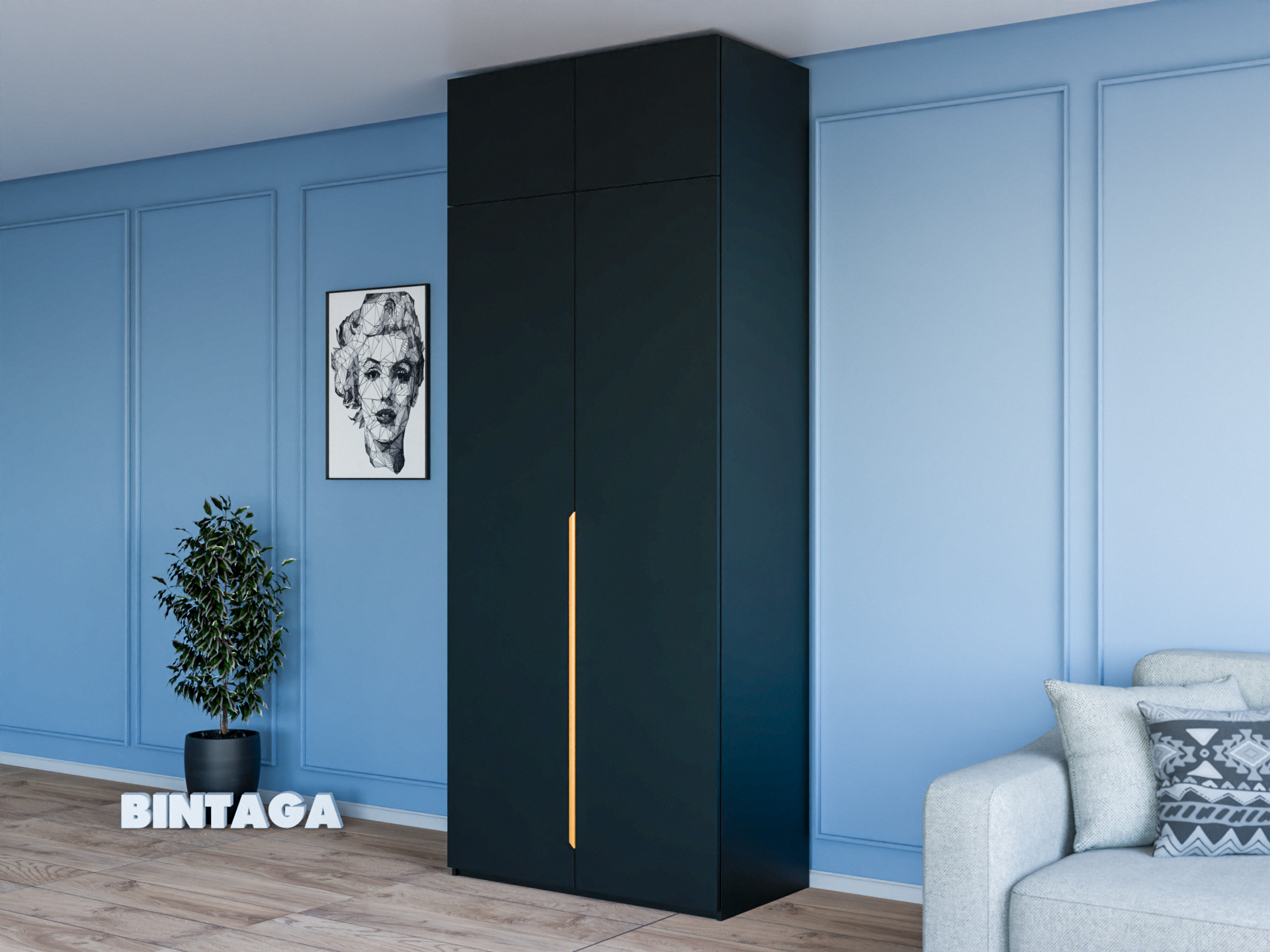 Пакс Альхейм 22 black (gold) ИКЕА (IKEA) изображение товара